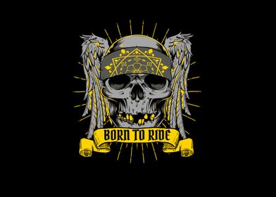 born to ride skull