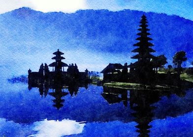 Bali Temple Silhouette