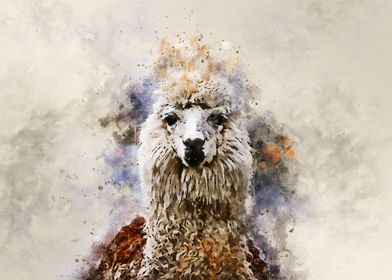 watercolor llama 