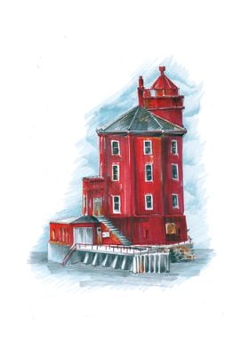 Red lighthouse Sketch