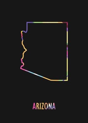 Arizona Map Black