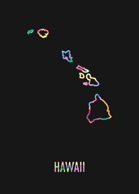 Hawaii Map Black