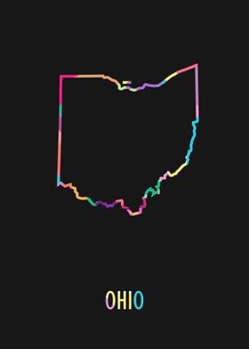 Ohio Map Black