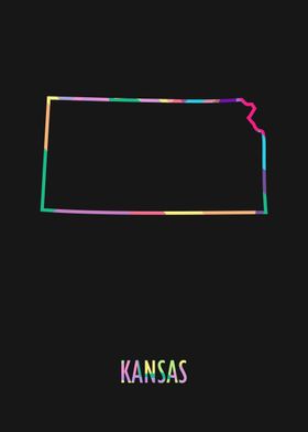 Kansas Map Black