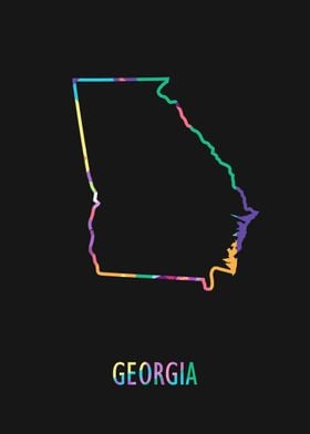 Georgia Map Black