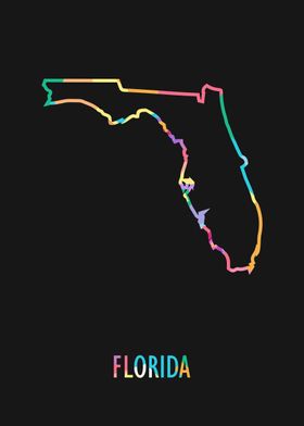 Florida Map Black