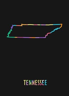 Tennessee Map Black