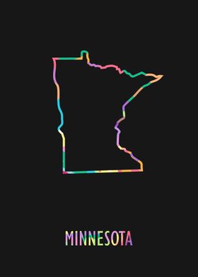 Minnesota Map Black