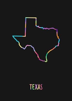 Texas Map Black