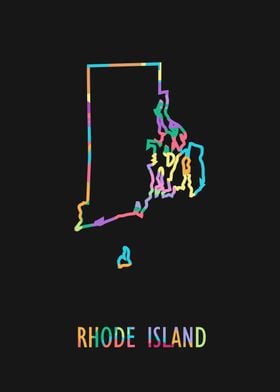 Rhode Island Map Black