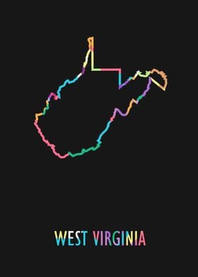 West Virginia Map Black