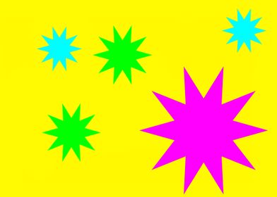 Purple Star on Yellow