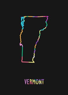 Vermont Map Black