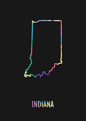 Indiana Map Black