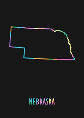 Nebraska Map Black