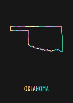 Oklahoma Map Black