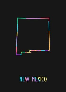 New Mexico Map Black