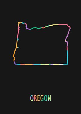 Oregon Map Black