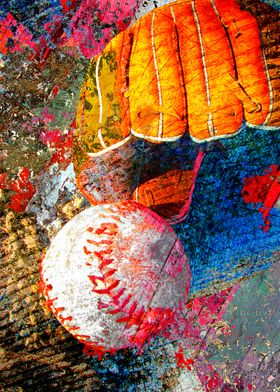 Baseball art print w 16