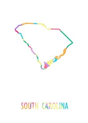 South Carolina Map White