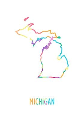 Michigan Map White