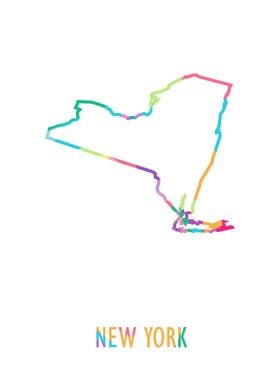 New York Map White