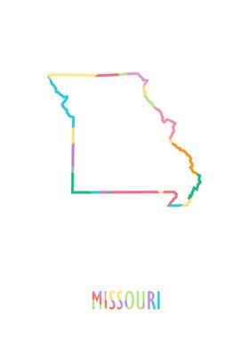 Missouri Map White