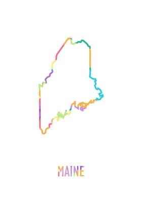 Maine Map White