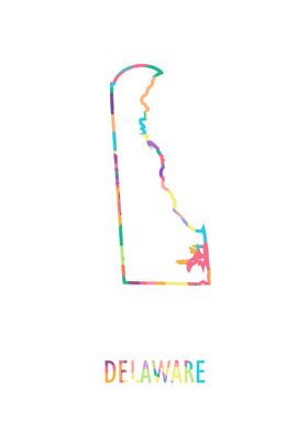 Delaware Map White