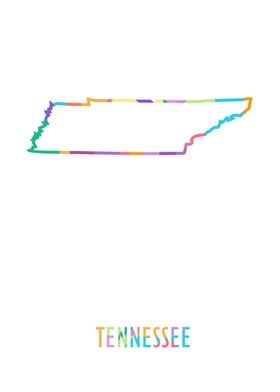 Tennessee Map White