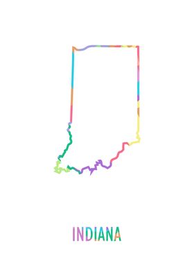 Indiana Map White