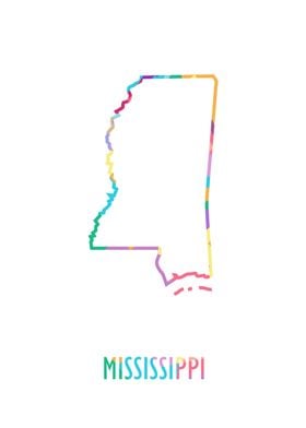 Mississippi Map White