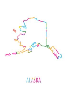 Alaska Map White