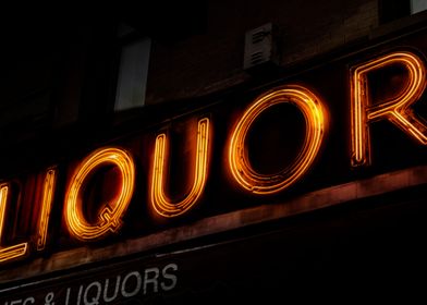 Neon sign liquor and spirt