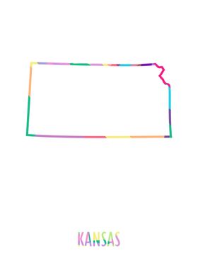 Kansas Map White