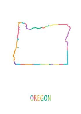 Oregon Map White