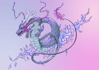 Pastel Dragon Tattoo Art