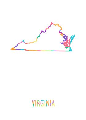 Virginia Map White