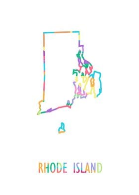 Rhode Island Map White