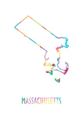 Massachusetts Map White