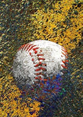 Baseball art print w 17