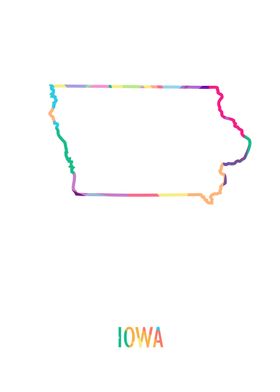 Iowa Map White