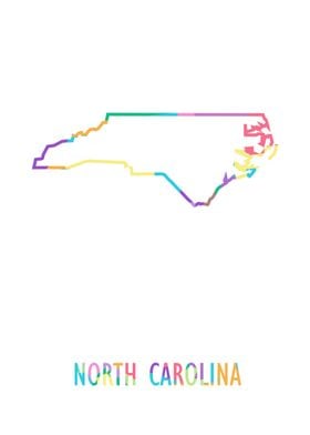 North Carolina Map White