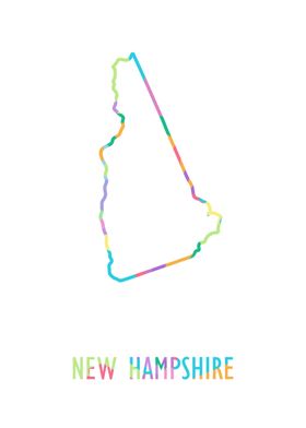 New Hampshire Map White