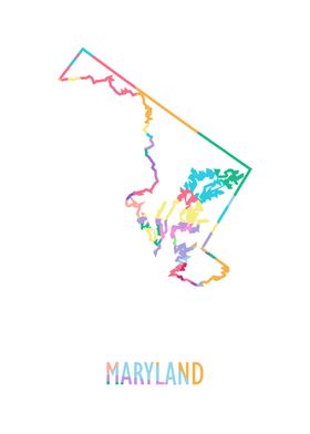 Maryland Map White