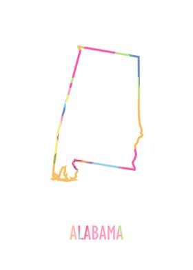 Alabama Map White