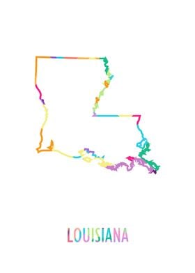 Louisiana Map White