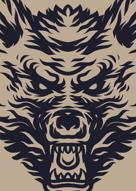 Wolves illustration poster