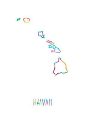 Hawaii Map White