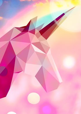 Unicorn Pink Low Poly